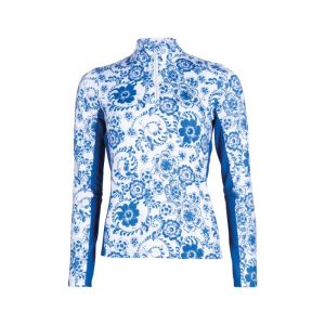 HKM Sinine pikkade varrukatega naiste ratsapluus -BLUE FLOWER-