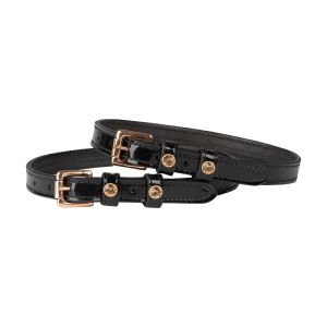 HORKA Must/rosegold lakknaha ja kivikestega kannuserihmad (2 tk.)
