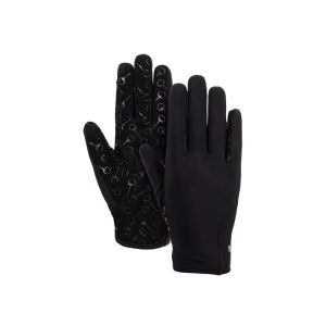 HORZE Mustad laste õhukesed ratsakindad SILICONE PALM PRINT