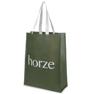 HORZE Oliiviroheline sangadega kott SHOPPING 36x46x15cm