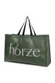 HORZE Oliiviroheline suur sangadega kott SHOPPING 45x72x25cm