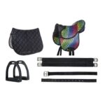 HKM Shetland pony saddle set -Colourful-