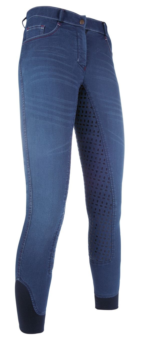 HKM Riding breeches -Summer Denim Easy- 3/4 silicone