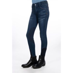 HKM Riding breeches -Aymee Denim- silicone knee patch
