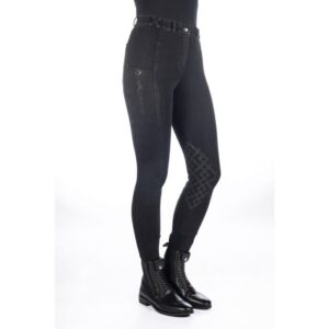 HKM Riding breeches -Harbour Island Denim- silicone knee patch