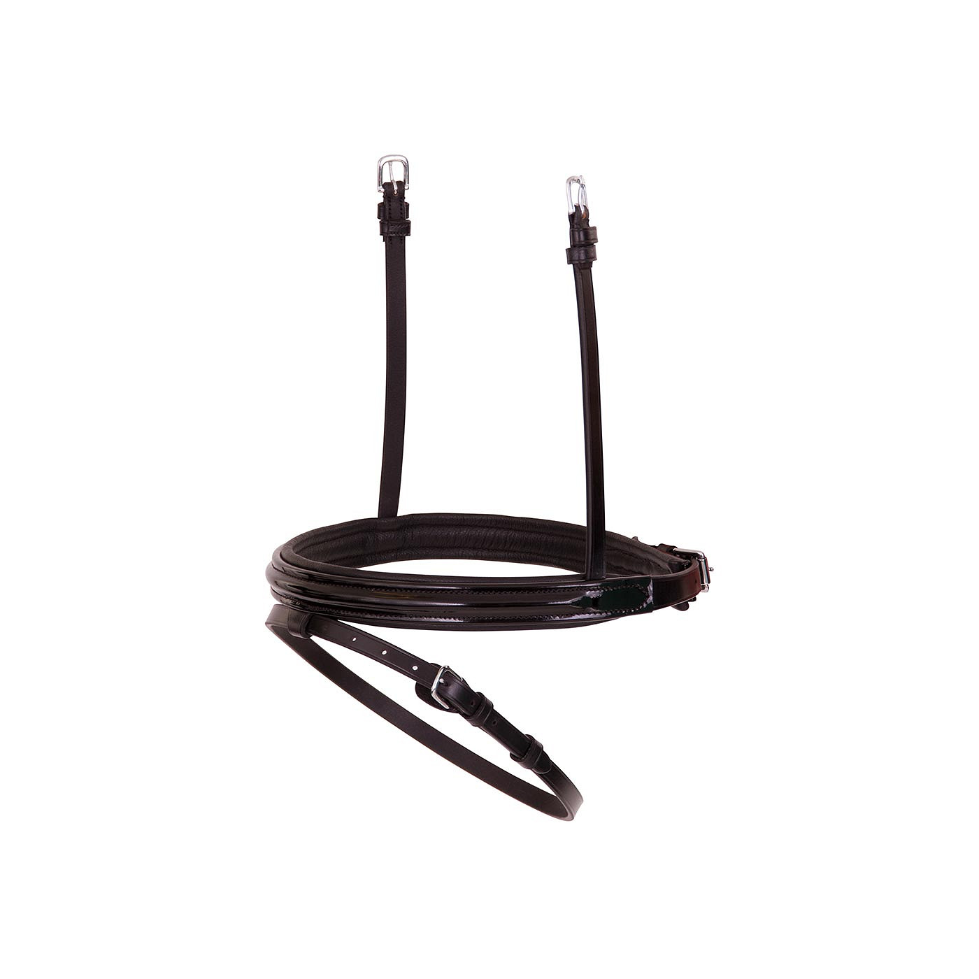 BR Flash Noseband comb.Lacquer narrow round raised SD