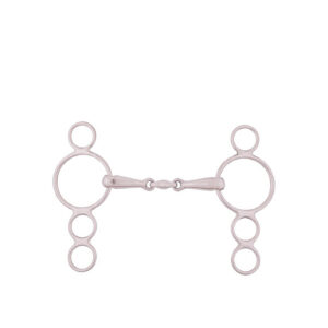 BR Four Ring Gag DoubleJointed 18mm solid ss