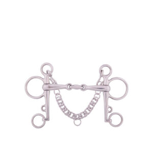 BR Pelham Double Jointed 18mm loose Cheeks solid ss