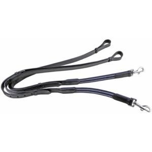HKM Leather side reins with elasticated insert
