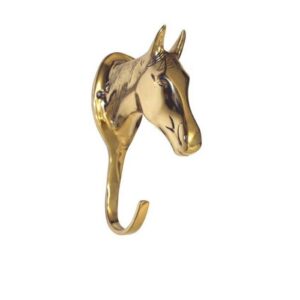 HKM Brass bridle hook -Horse head-