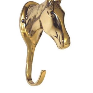 HKM Brass bridle hook -Horse head
