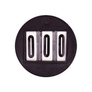 Starting number BR round leath er 11cm.pro Paar