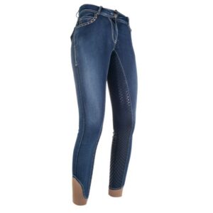 HKM Riding breeches -Pasadena Summer Denim- silicone full seat