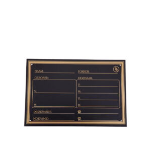 Stableplate BR NL synthetic 30 x20cm gold