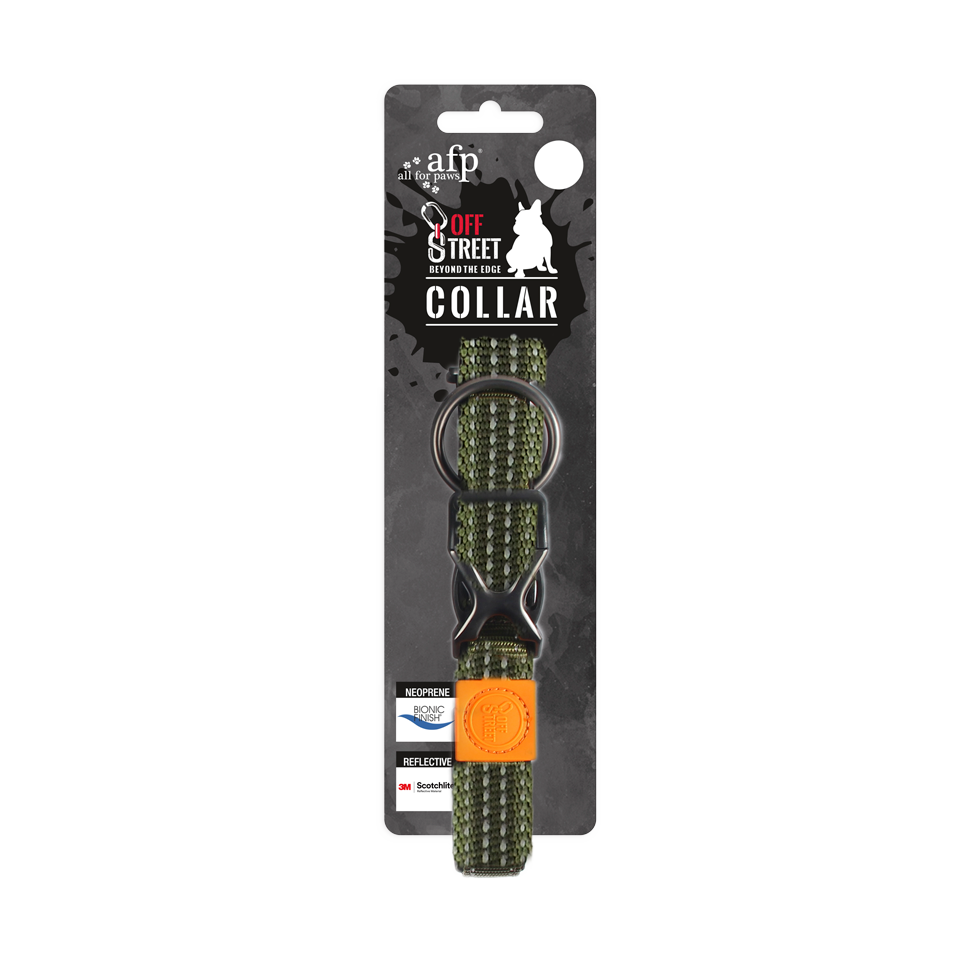 AFP Off Street - Dog Collar Olive Green L