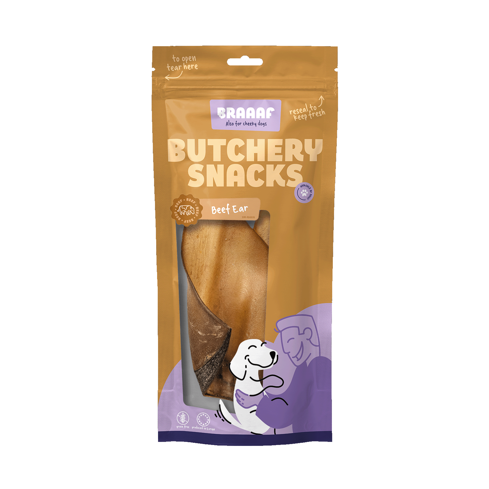 Braaaf Butchery Snacks Beef Ear 2 pcs