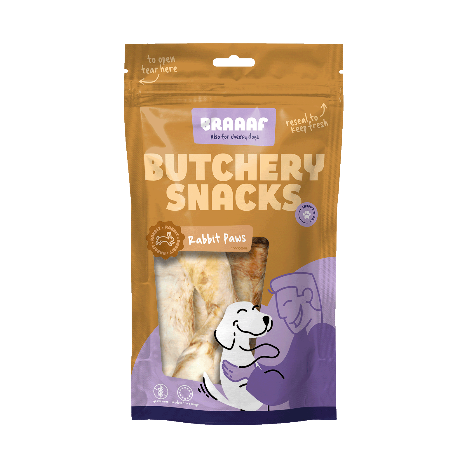 Braaaf Butchery Snacks Rabbit paws 100 g