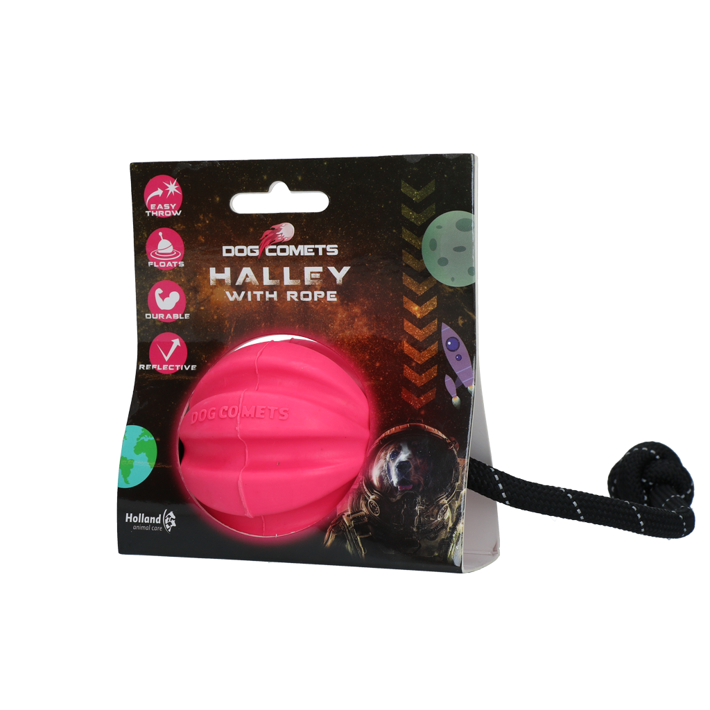 Dog Comets Halley With Rope Pink