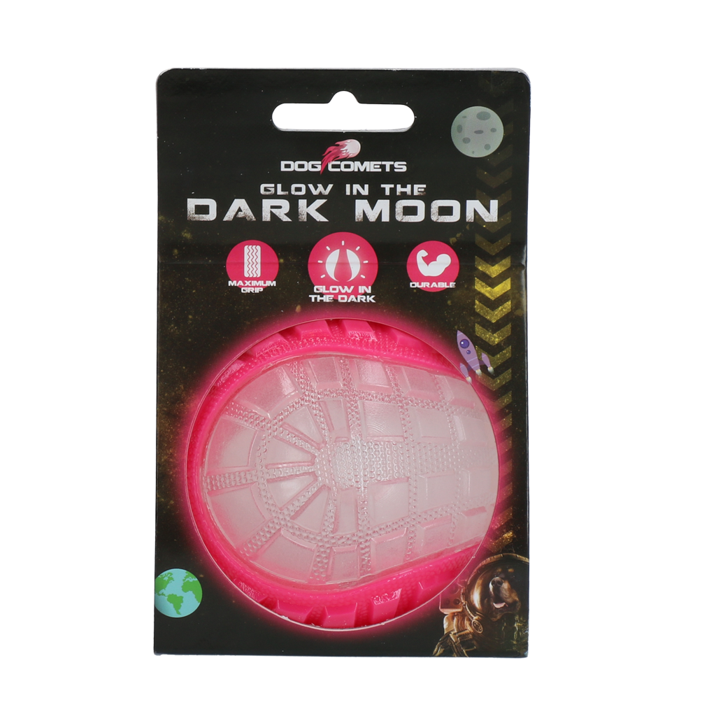Dog Comets Glow In The Dark Moon Ball M Pink