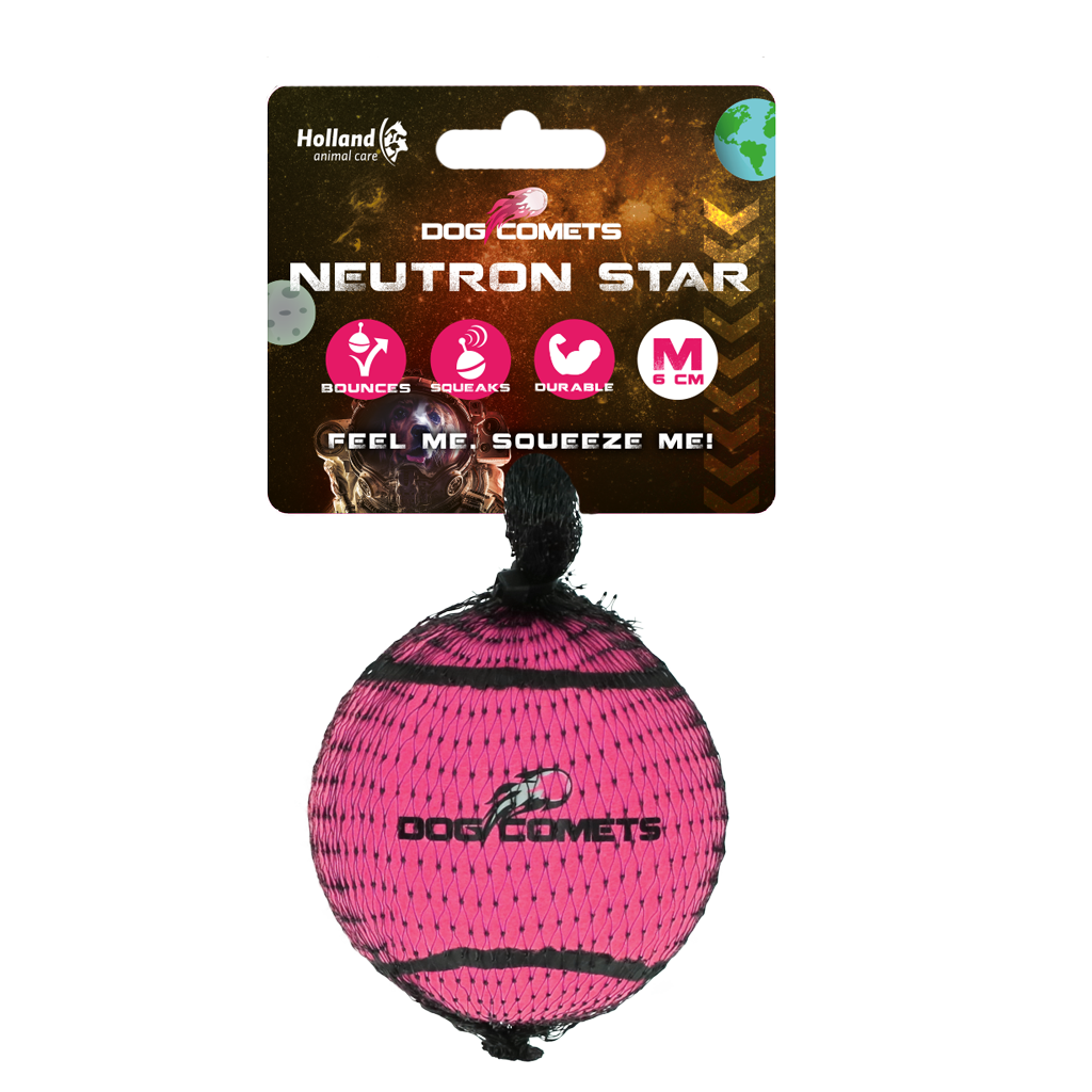 Dog Comets Neutron Star Tennis Ball With Squeaker M Pink