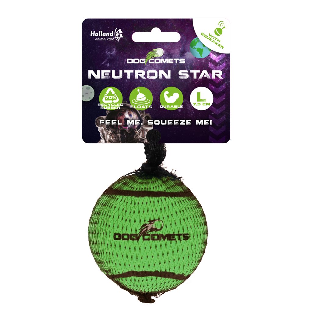 Dog Comets Neutron Star Tennis Ball With Squeaker L Green
