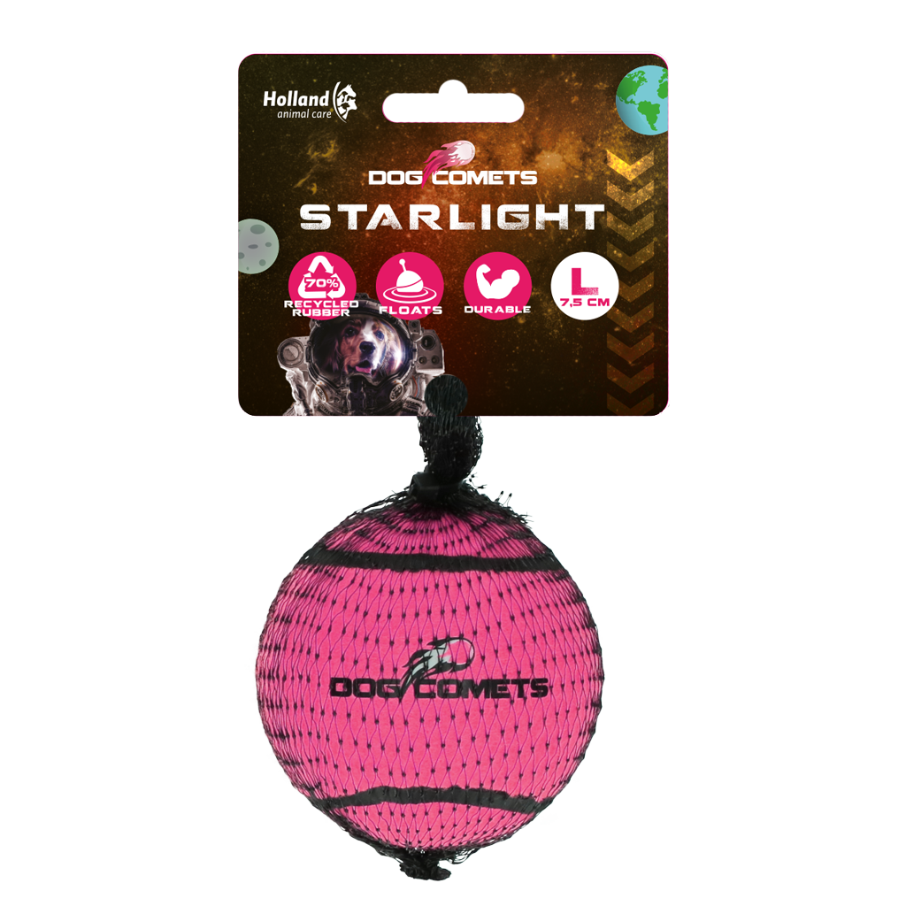 Dog Comets Starlight Tennis Ball L Pink