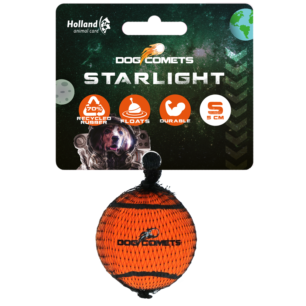 Dog Comets Starlight Tennis Ball S Orange