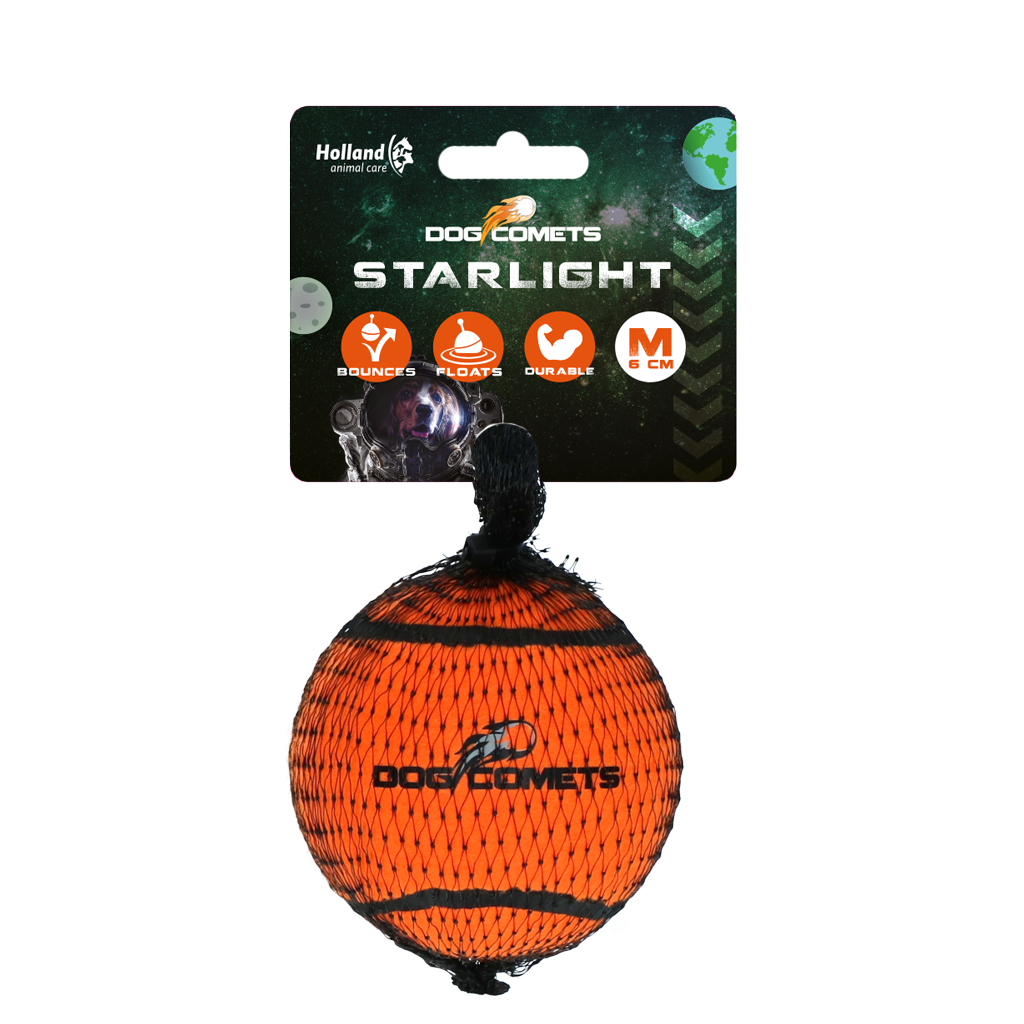 Dog Comets Starlight Tennis Ball M Orange