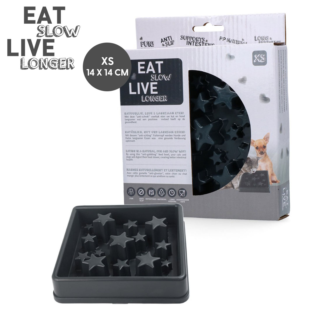 Eat Slow Live Longer Star Grey XS