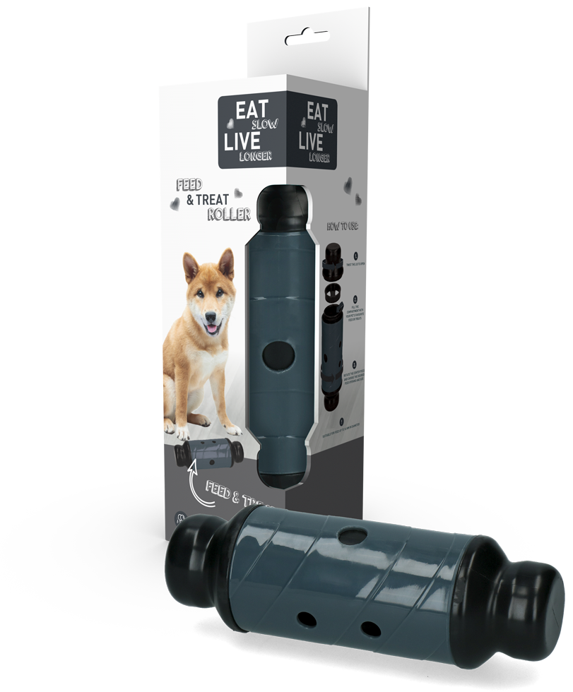 Eat Slow Live Longer Feed & Treat Roller Grey L
