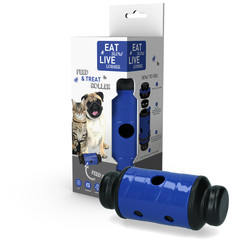 Eat Slow Live Longer Feed & Treat Roller Blue S