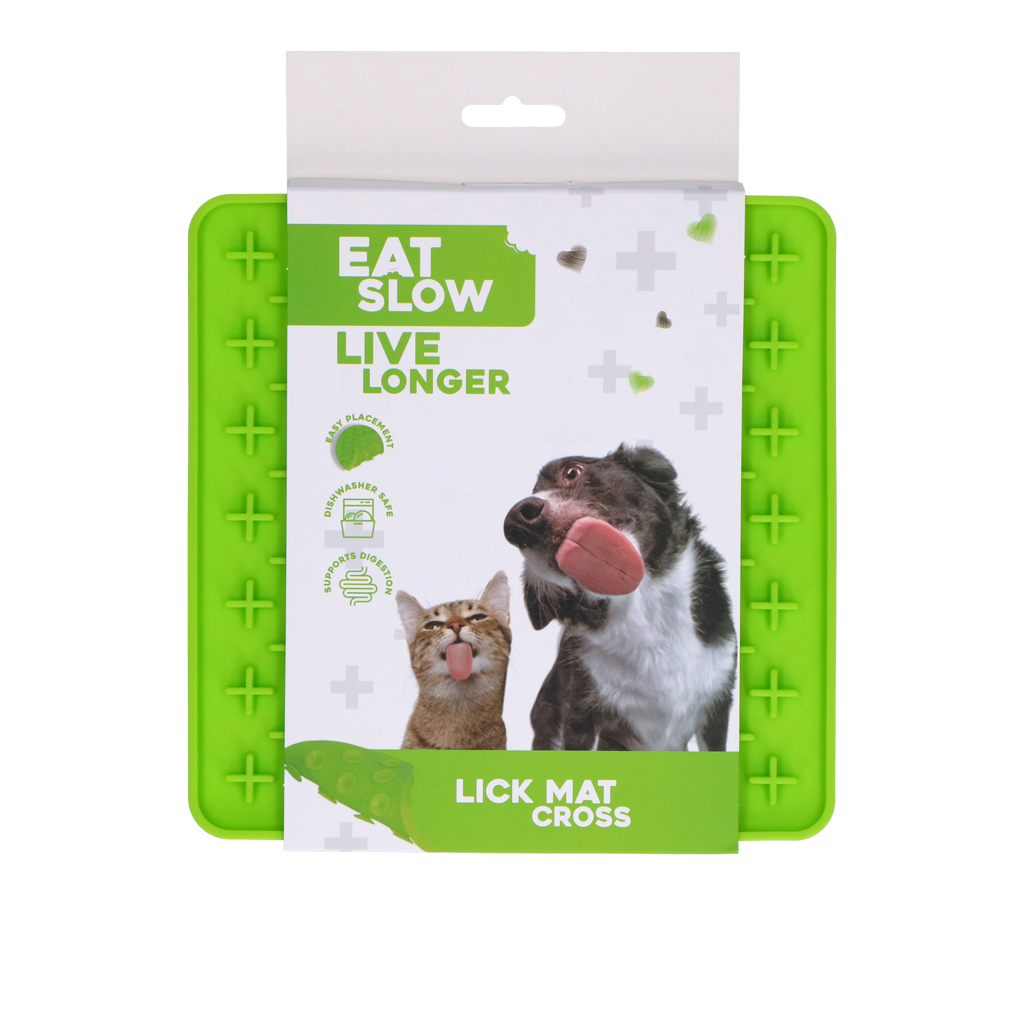 Eat Slow Live Longer Lick Mat Cross Green