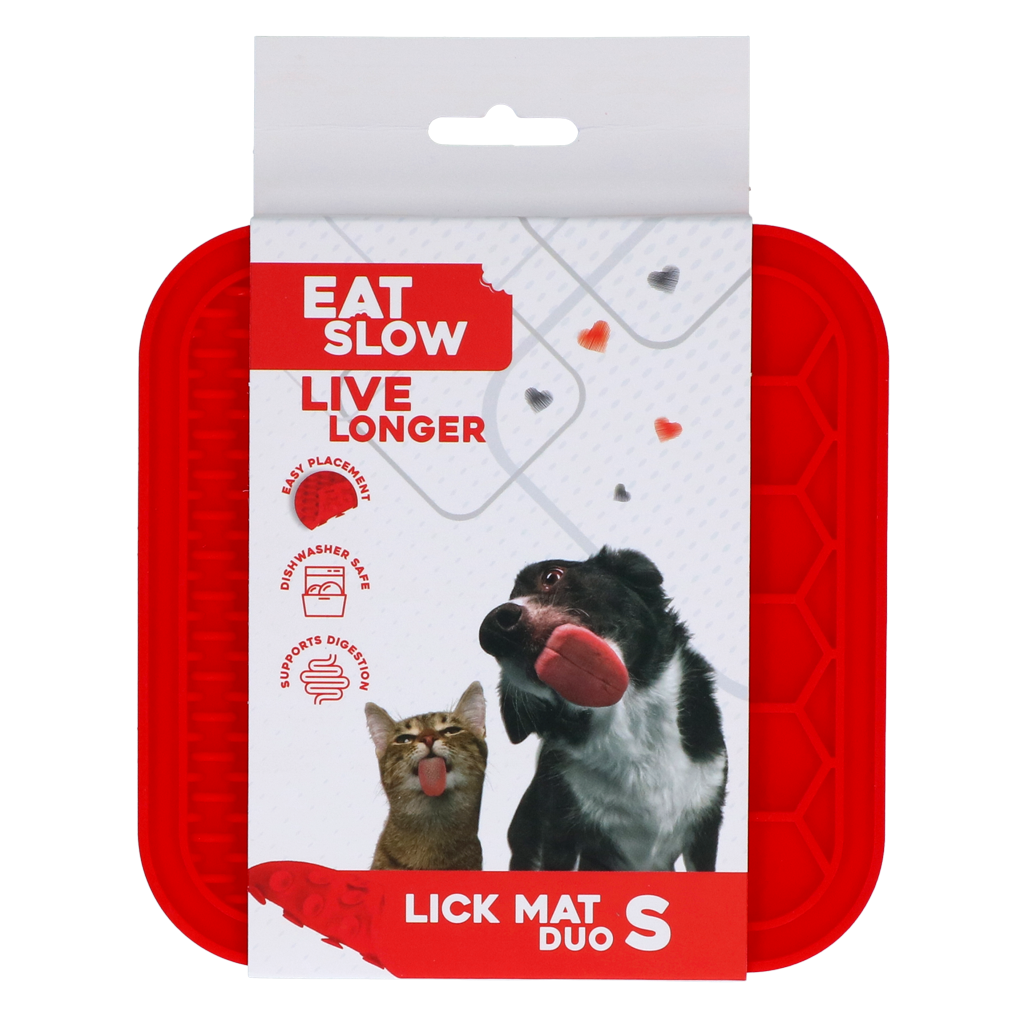Eat Slow Live Longer Lick Mat Duo S Red