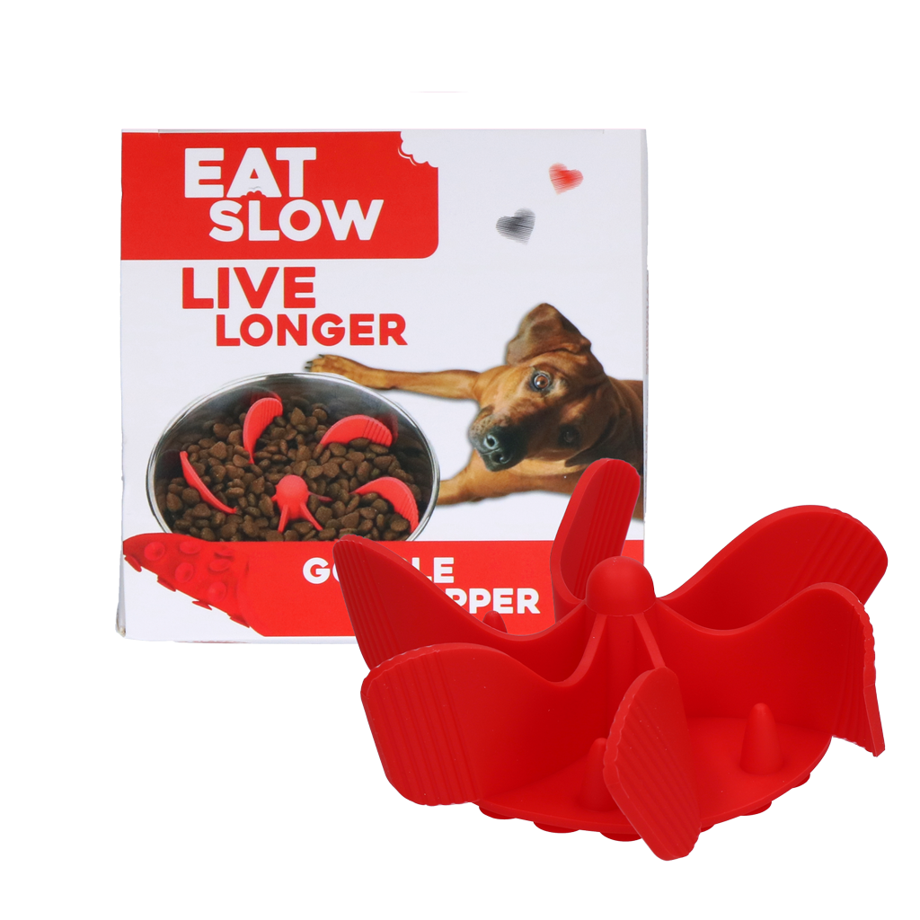 Eat Slow Live Longer Gobble Stopper Red