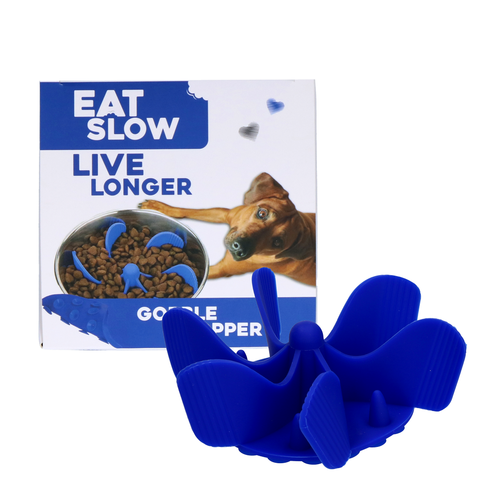 Eat Slow Live Longer Gobble Stopper Blue