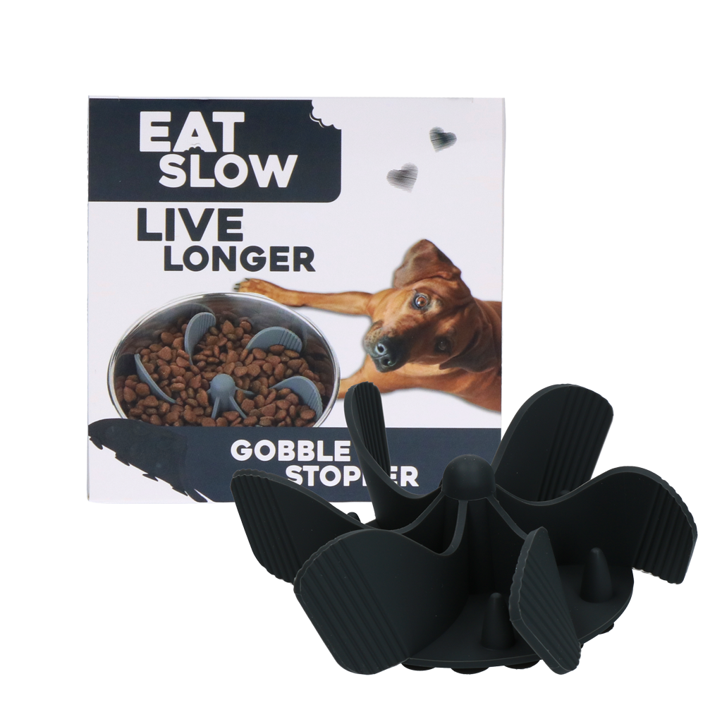 Eat Slow Live Longer Gobble Stopper Grey