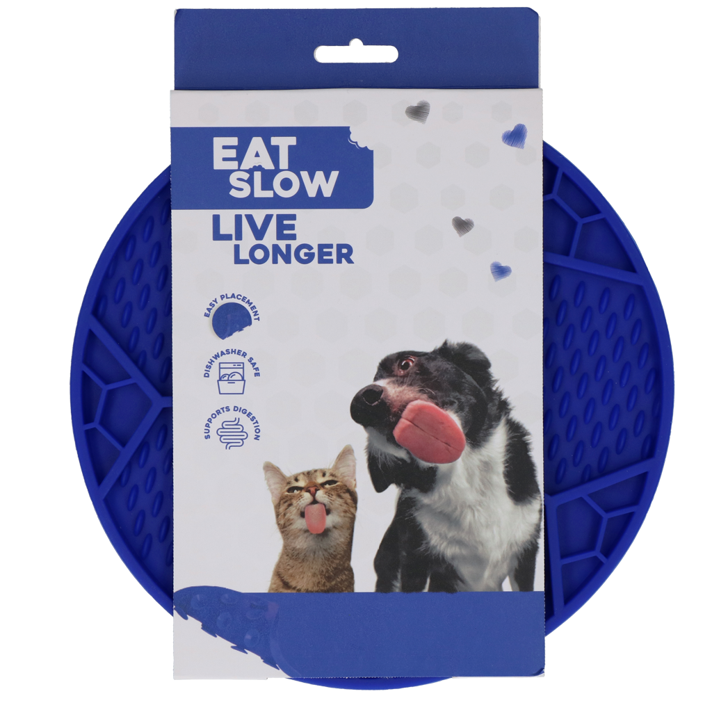 Eat Slow Live Longer Lick Mat Soccer Ball Blue