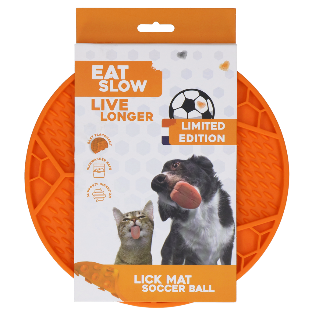 Eat Slow Live Longer Lick Mat Soccer Ball Orange (Limited Edition EC)