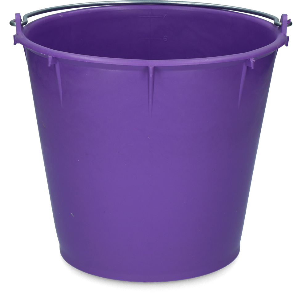 Bucket 7 l with handle Purple