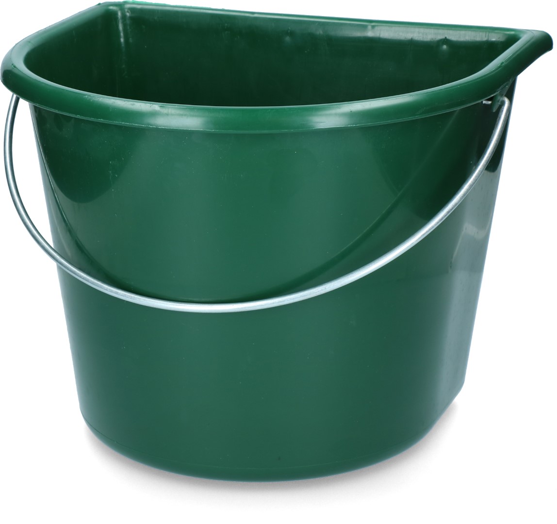 Bucket with flat side 15 l Green