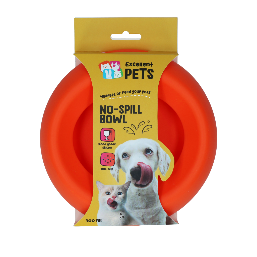 Excellent Pets No-Spill Bowl 300ml Orange S