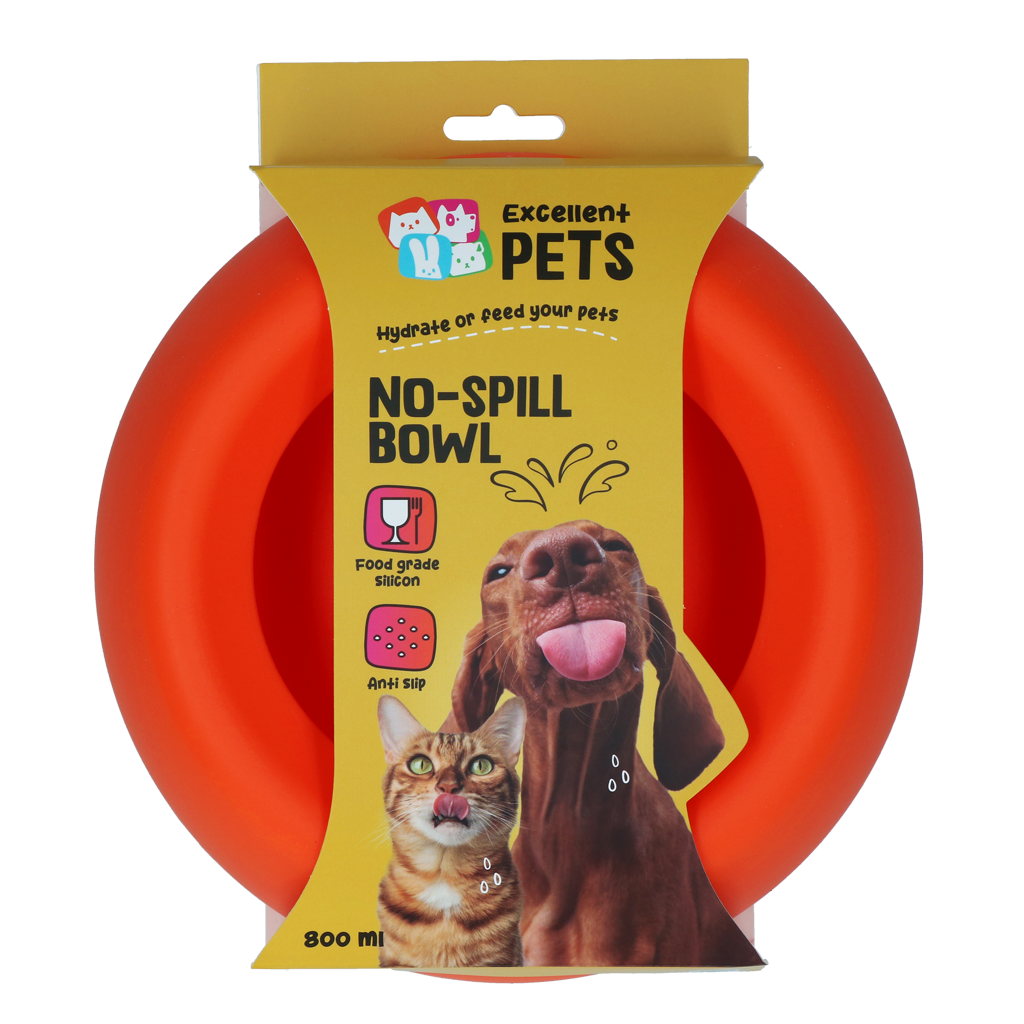 Excellent Pets No-Spill Bowl 800ml Orange M