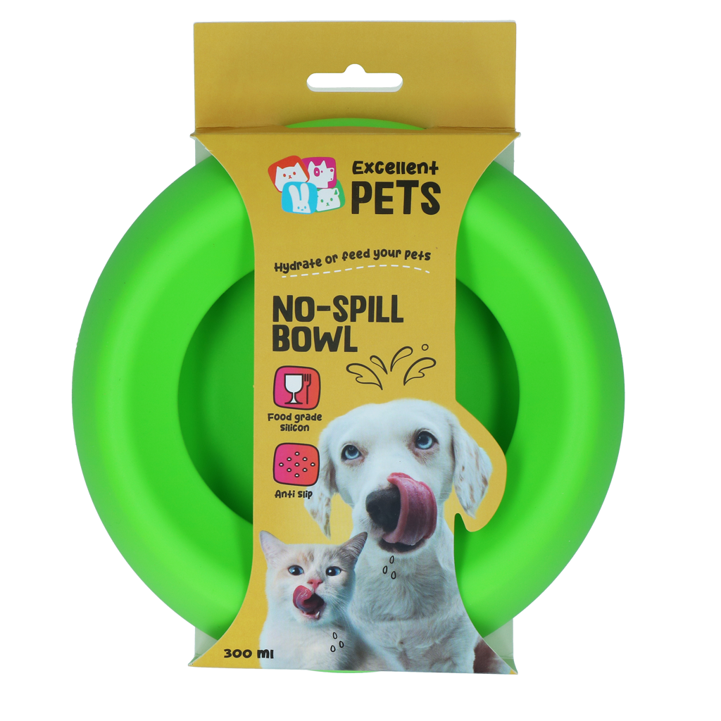 Excellent Pets No-Spill Bowl 300ml Green S