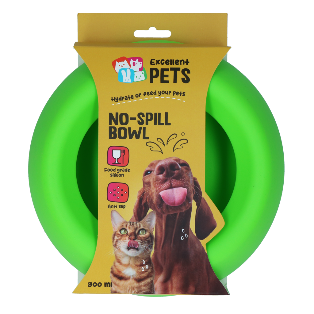 Excellent Pets No-Spill Bowl 800ml Green M