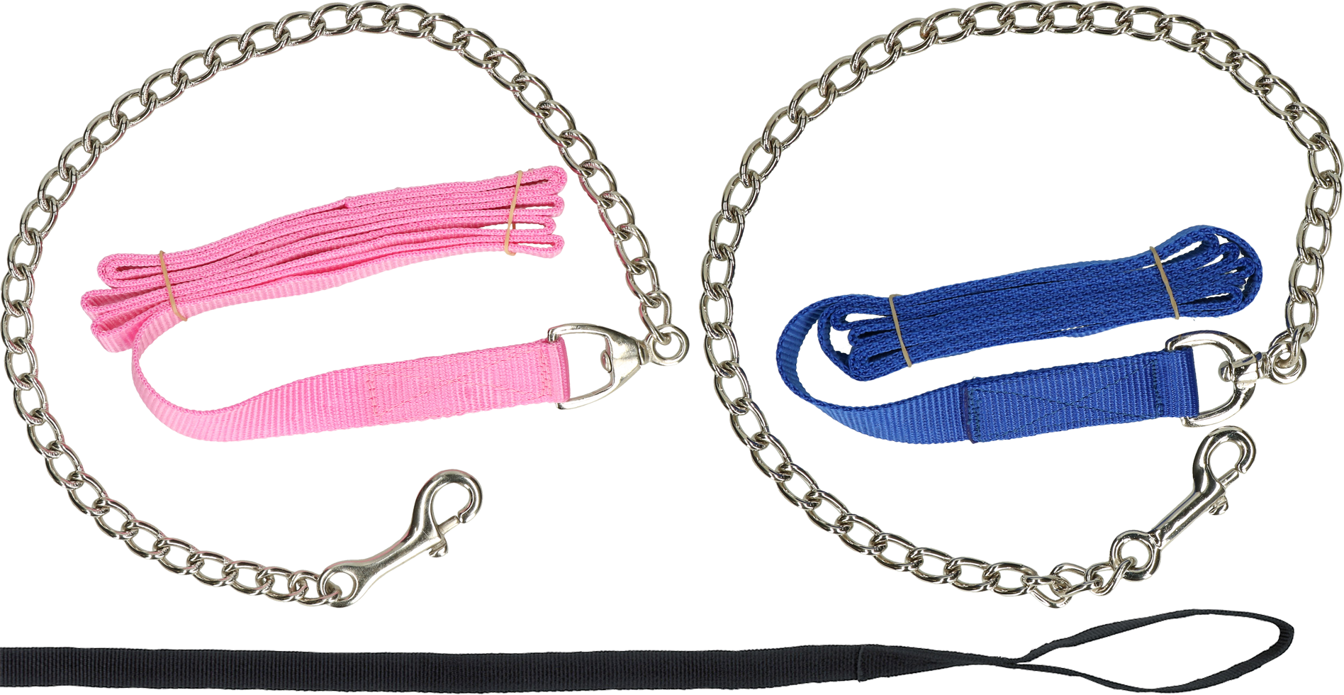 Lead rope with chain black 250 cm