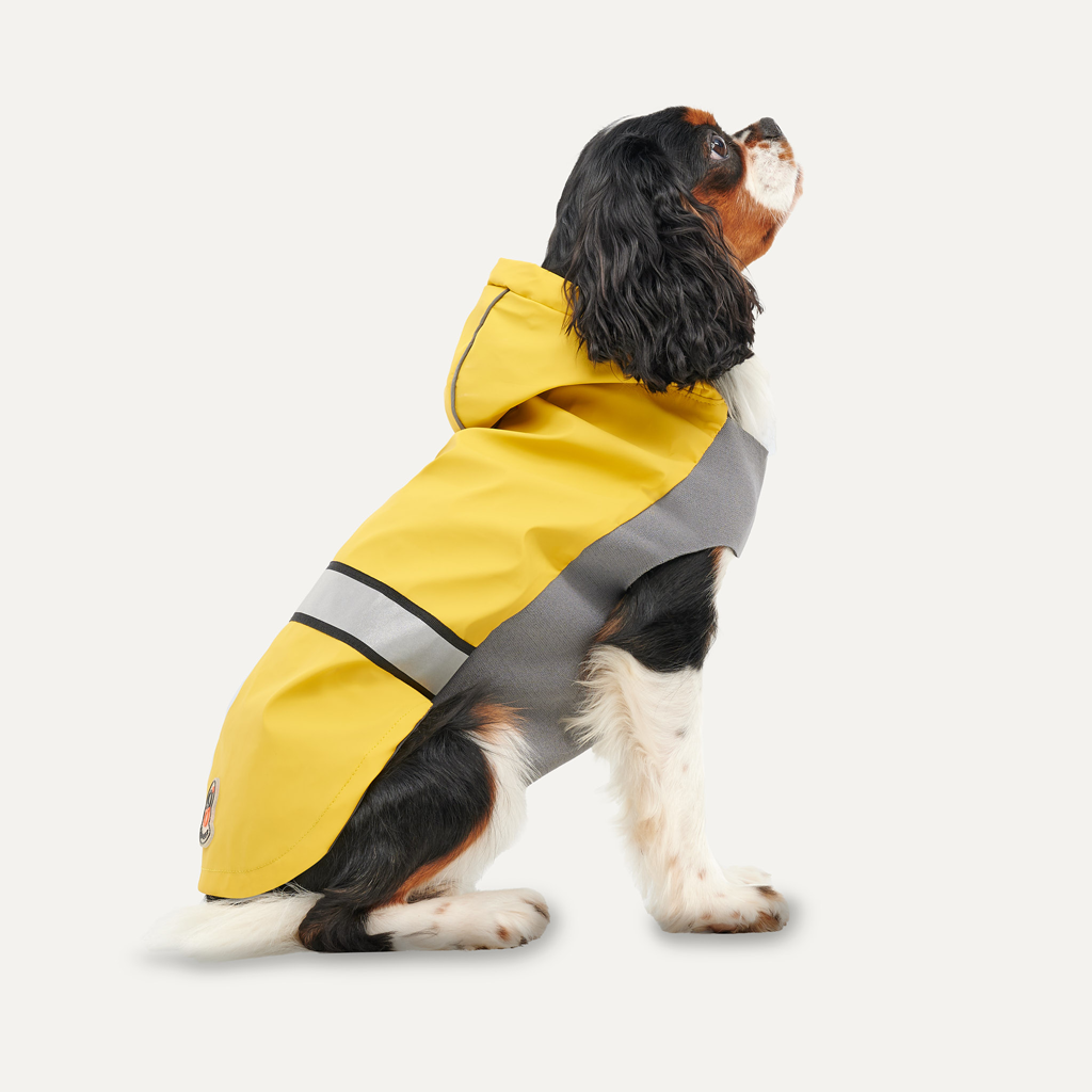 Goo-eez Reflective Hooded Raincoat S Yellow/Grey