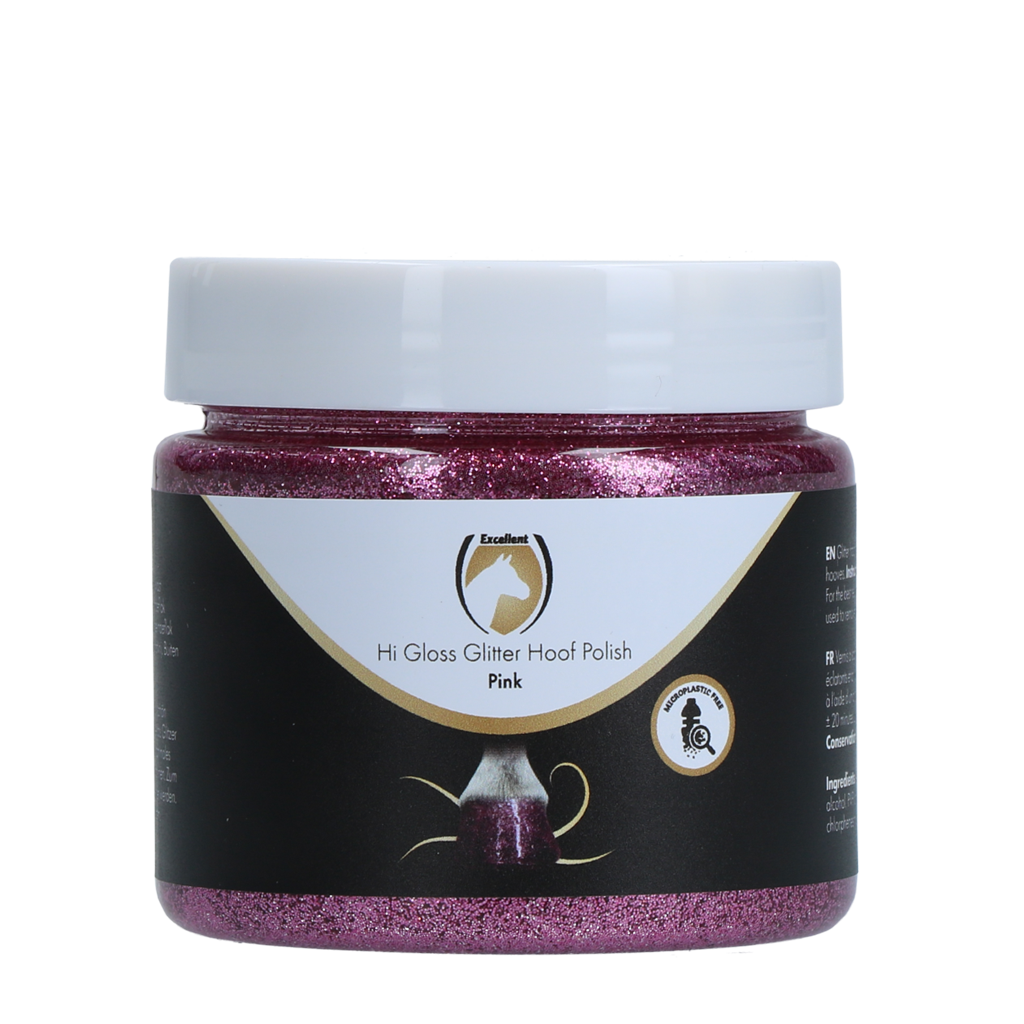 Excellent Horse Hi Gloss Glitter Hoof Polish Pink 150 ml