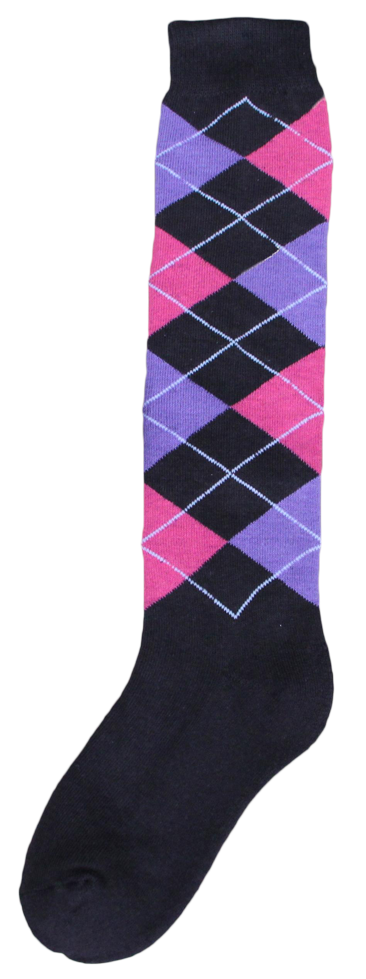 Riding sock RE d.grey/pink/lila 43-46