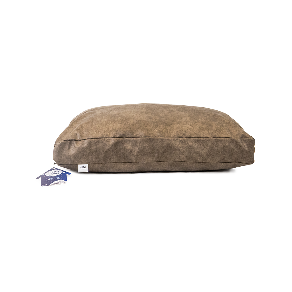 Let's Sleep Plush Pillow Dog Bed M Taupe