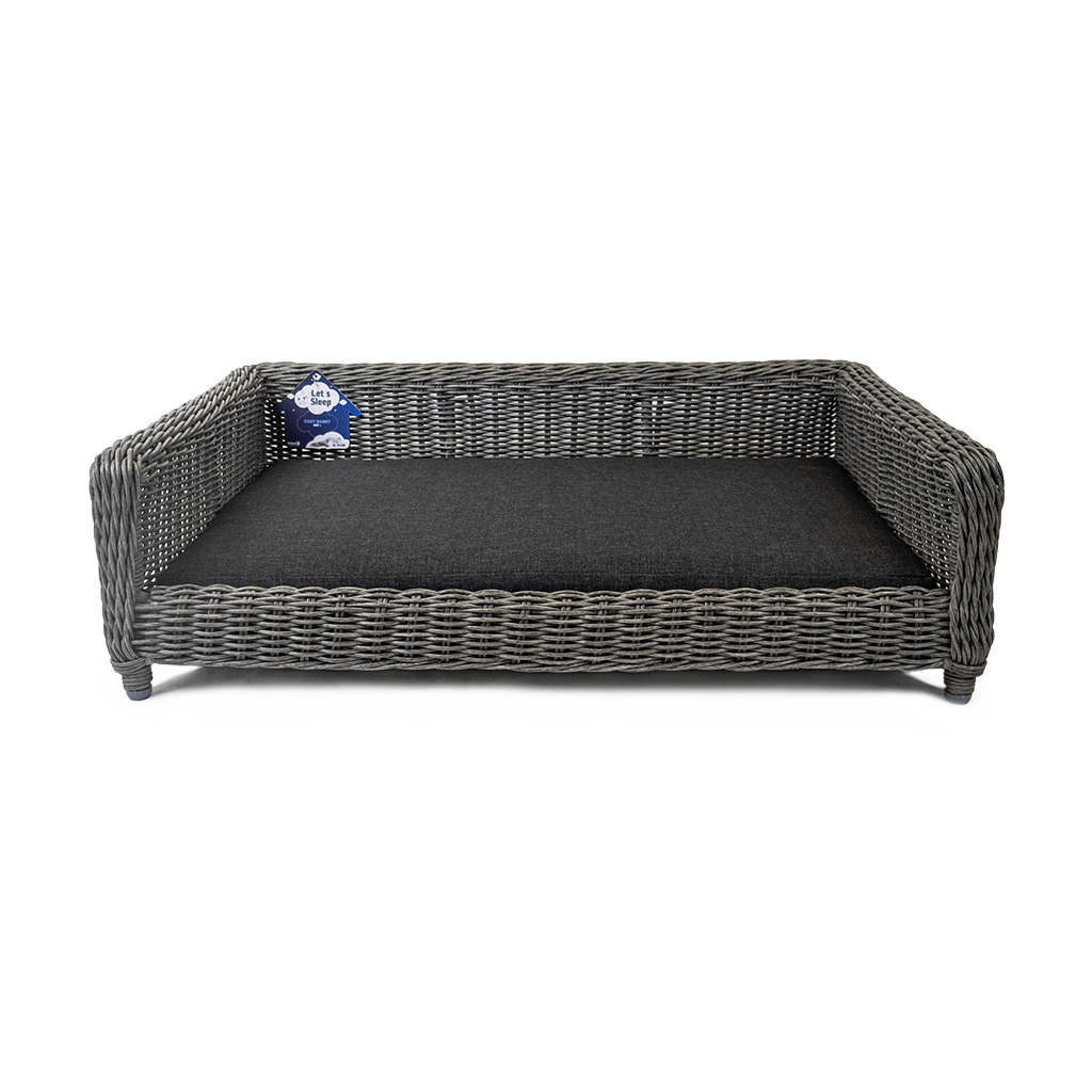 Let's Sleep Cozy Basket Wicker Dog Basket L Anthracite